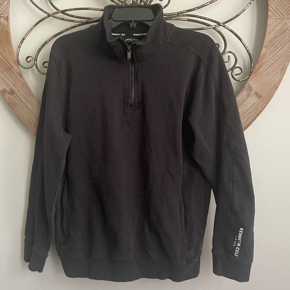 Kenneth Cole 1/4 Zip Sweatshirt Navy Blue Pullover Sz L